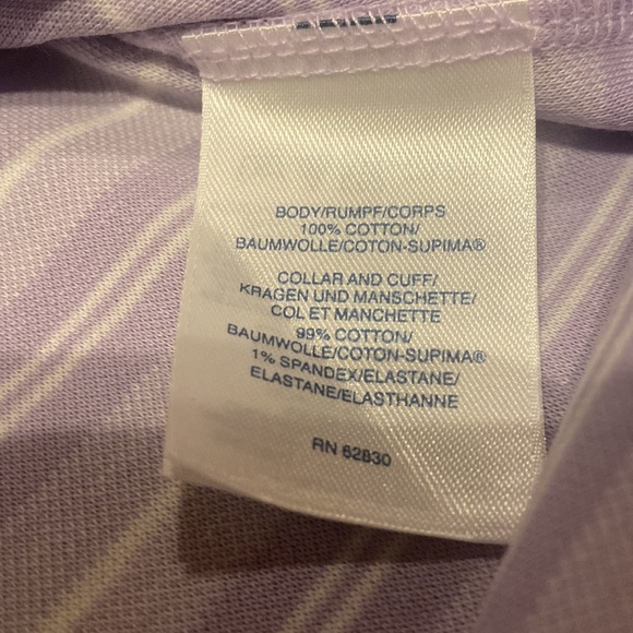 LANDS END Size XL TraditionL Fit 3 Button Polo Shirt Lavender - Picture 8 of 8